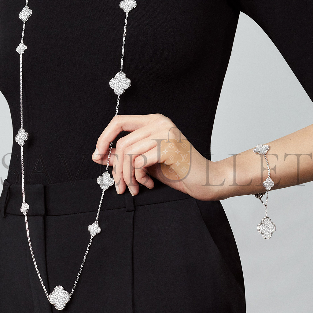 VAN CLEEF ARPELS MAGIC ALHAMBRA BRACELET, 5 MOTIFS - WHITE GOLD, DIAMOND VCARN9MQ00 VAN CLEEF ARPELS MAGIC ALHAMBRA BRACELET, 5 MOTIFS - WHITE GOLD, DIAMOND VCARN9MQ00